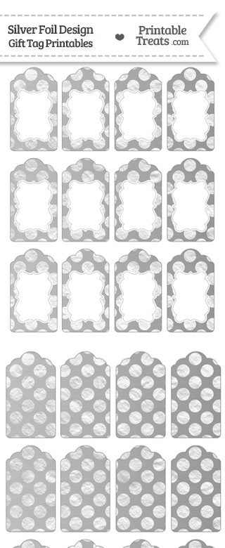 Silver Foil Dots Gift Tags from PrintableTreats.com