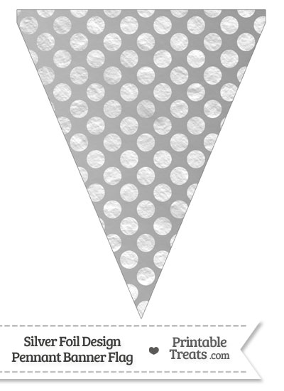 Silver Foil Dots Pennant Banner Flag from PrintableTreats.com