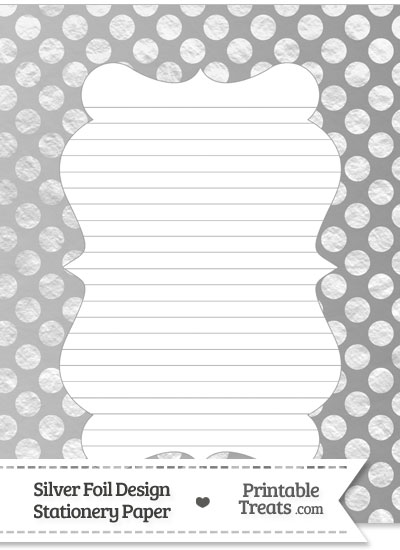 Silver Foil Dots Stationery Paper from PrintableTreats.com
