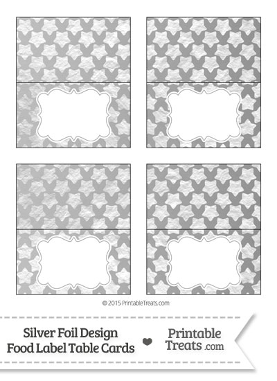 Silver Foil Stars Food Labels from PrintableTreats.com