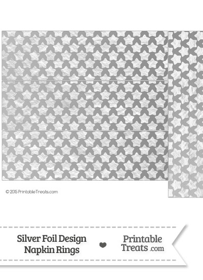 Silver Foil Stars Napkin Rings from PrintableTreats.com