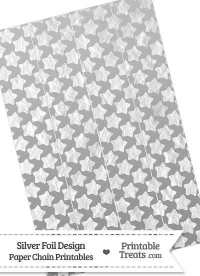 Silver Foil Stars Paper Chains from PrintableTreats.com