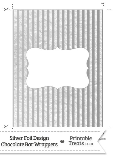 Silver Foil Stripes Chocolate Bar Wrappers from PrintableTreats.com