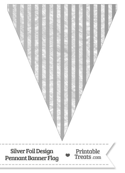 Silver Foil Stripes Pennant Banner Flag from PrintableTreats.com