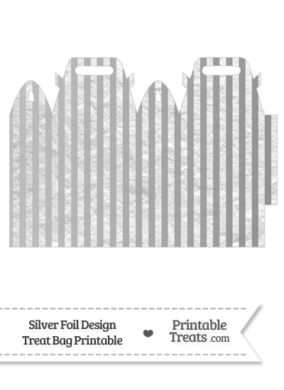 Silver Foil Stripes Treat Bag from PrintableTreats.com