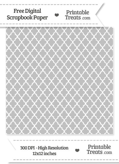 Silver Large Moroccan Tile Digital Paper from PrintableTreats.com