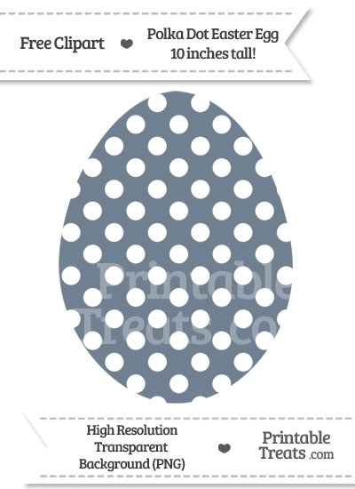 Slate Grey Polka Dot Easter Egg Clipart from PrintableTreats.com