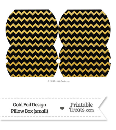 Small Black and Gold Foil Chevron Pillow Box from PrintableTreats.com