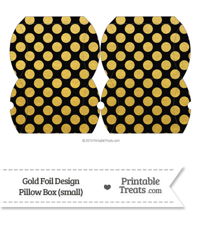 Small Black and Gold Foil Dots Pillow Box from PrintableTreats.com