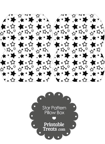 Small Black Star Pattern Pillow Box from PrintableTreats.com