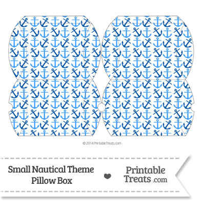 Small Blue Anchors Pillow Box from PrintableTreats.com
