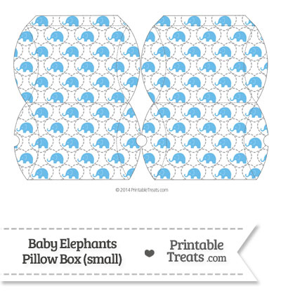 Small Blue Baby Elephants Pillow Box from PrintableTreats.com