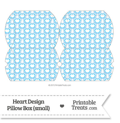 Small Blue Heart Design Pillow Box from PrintableTreats.com