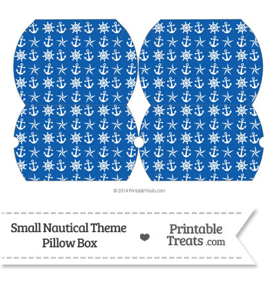 Small Blue Nautical Pillow Box from PrintableTreats.com