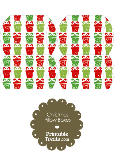 Small Christmas Presents Pillow Box from PrintableTreats.com