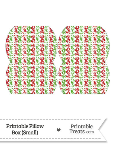 Small Christmas Swirls Pillow Box from PrintableTreats.com