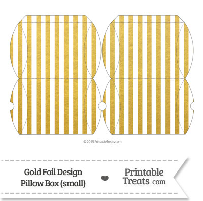 Small Gold Foil Stripes Pillow Box from PrintableTreats.com