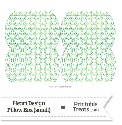Small Green Heart Design Pillow Box from PrintableTreats.com