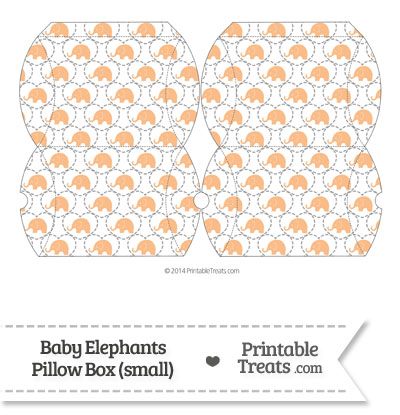 Small Orange Baby Elephants Pillow Box from PrintableTreats.com