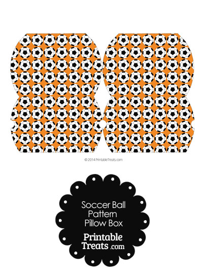 Small Orange Soccer Ball Pattern Pillow Box from PrintableTreats.com