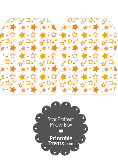 Small Orange Star Pattern Pillow Box from PrintableTreats.com