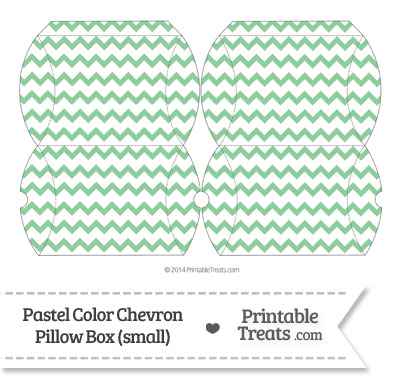 Small Pastel Green Chevron Pillow Box from PrintableTreats.com