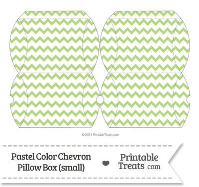 Small Pastel Light Green Chevron Pillow Box from PrintableTreats.com