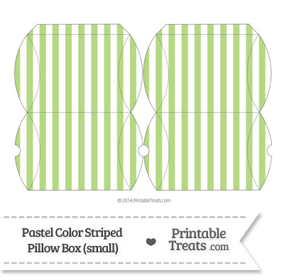 Small Pastel Light Green Striped Pillow Box from PrintableTreats.com
