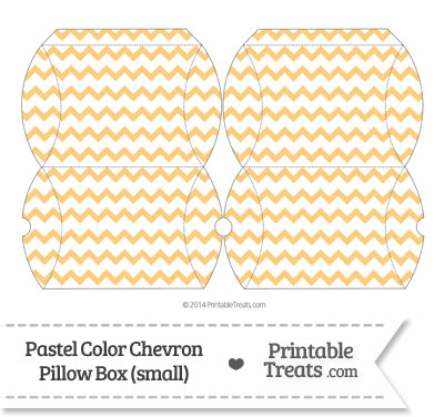 Small Pastel Light Orange Chevron Pillow Box from PrintableTreats.com