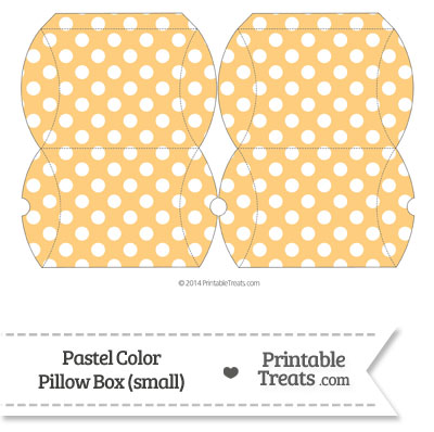 Small Pastel Light Orange Polka Dot Pillow Box from PrintableTreats.com