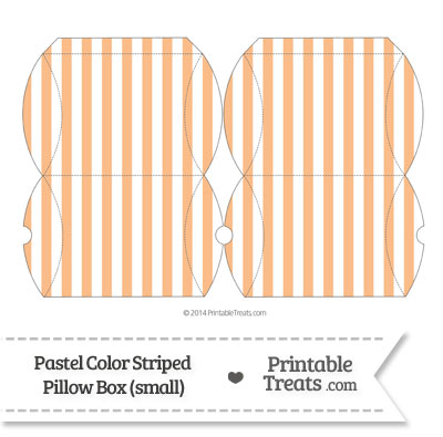 Small Pastel Orange Striped Pillow Box from PrintableTreats.com