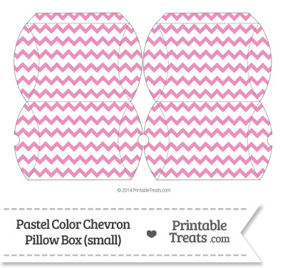 Small Pastel Pink Chevron Pillow Box from PrintableTreats.com