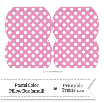 Small Pastel Pink Polka Dot Pillow Box from PrintableTreats.com
