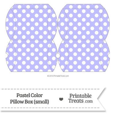 Small Pastel Purple Polka Dot Pillow Box from PrintableTreats.com