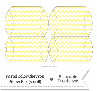 Small Pastel Yellow Chevron Pillow Box from PrintableTreats.com
