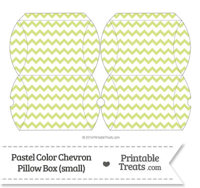 Small Pastel Yellow Green Chevron Pillow Box from PrintableTreats.com