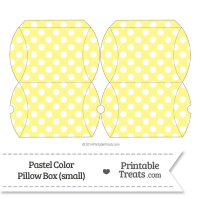 Small Pastel Yellow Polka Dot Pillow Box from PrintableTreats.com