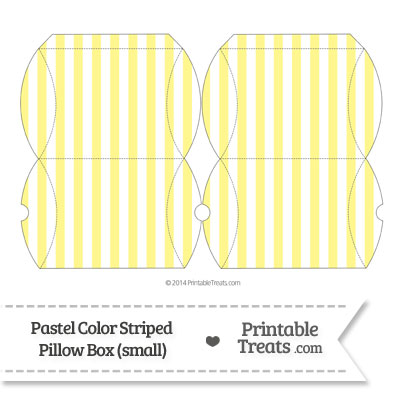 Small Pastel Yellow Striped Pillow Box from PrintableTreats.com