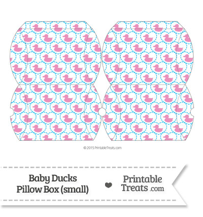 Small Pink Baby Ducks Pillow Box from PrintableTreats.com