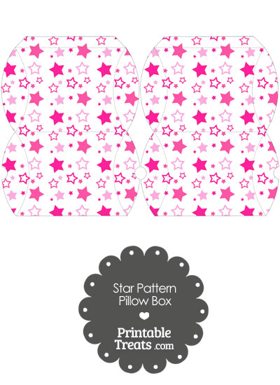 Small Pink Star Pattern Pillow Box from PrintableTreats.com