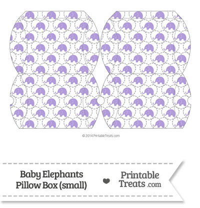 Small Purple Baby Elephants Pillow Box from PrintableTreats.com