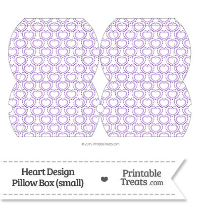 Small Purple Heart Design Pillow Box from PrintableTreats.com