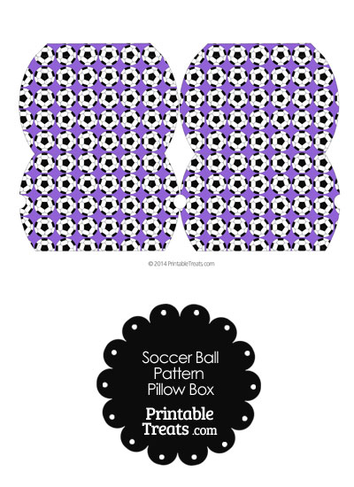 Small Purple Soccer Ball Pattern Pillow Box from PrintableTreats.com