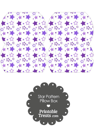 Small Purple Star Pattern Pillow Box from PrintableTreats.com