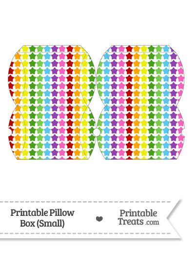 Small Rainbow Stars Pillow Box from PrintableTreats.com