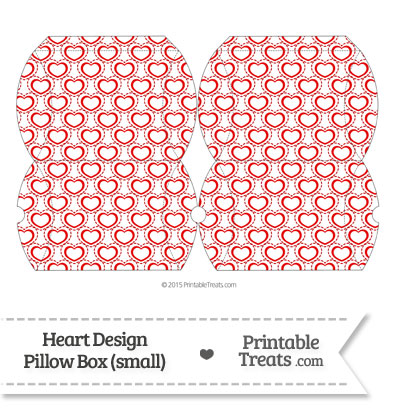 Small Red Heart Design Pillow Box from PrintableTreats.com