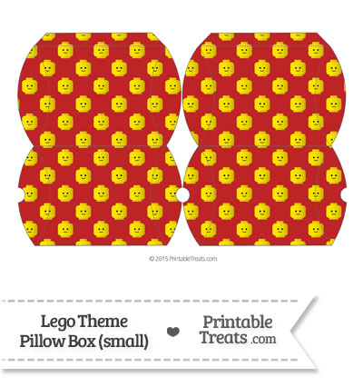 Small Red Lego Theme Pillow Box from PrintableTreats.com