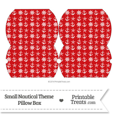 Small Red Nautical Pillow Box from PrintableTreats.com