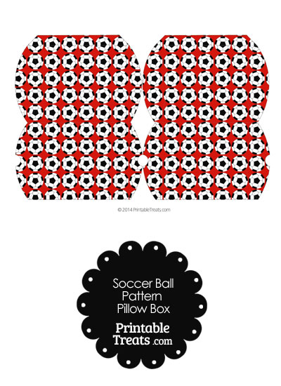 Small Red Soccer Ball Pattern Pillow Box from PrintableTreats.com