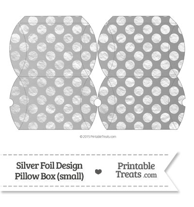 Small Silver Foil Dots Pillow Box from PrintableTreats.com